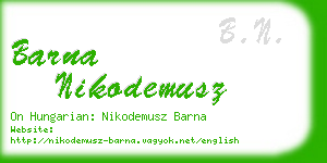 barna nikodemusz business card